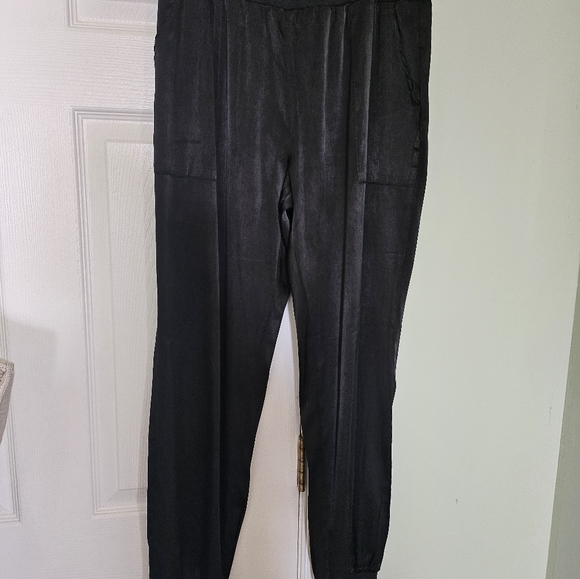 Silk Style Joggers Embroidered Satin Bomber Jacket Silence + Noise Yellow Bag - Picture 7 of 16